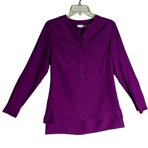 C.lective women long sleeve polyester purple blouse size S